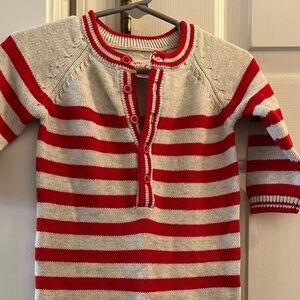 Cat & Jack Red and White Striped Footie
